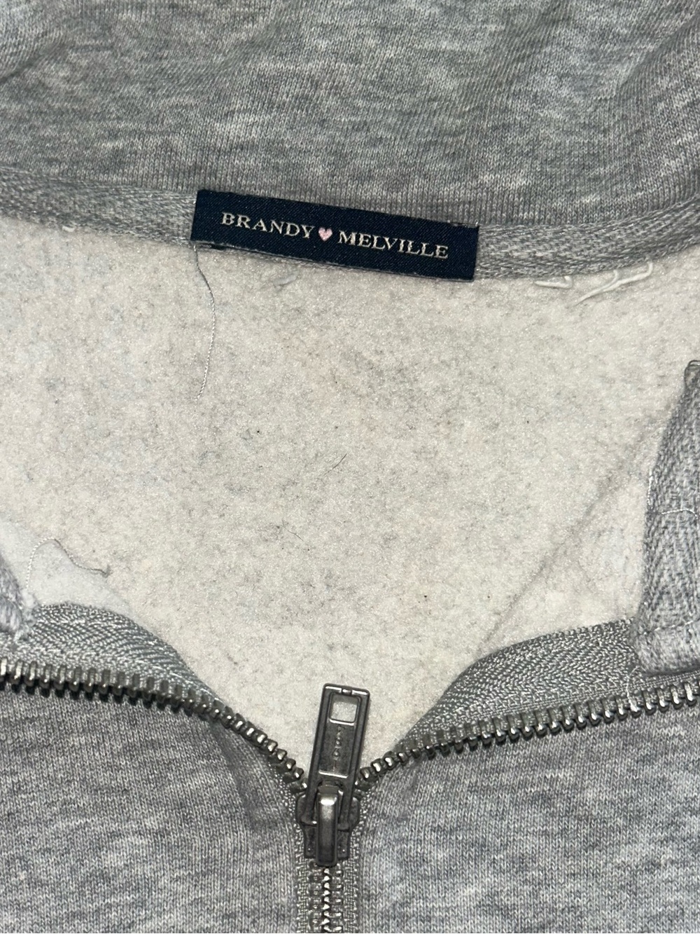 Brandy Melville Light Gray Half-Zip Pullover Sweater - Picture 4 of 4